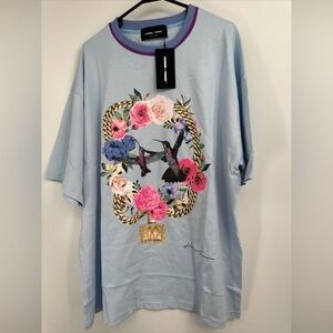 HOMME+FEMME PARADISE CHAIN TEE blue short sleeve T-shirt XXL NEW NWT Unisex